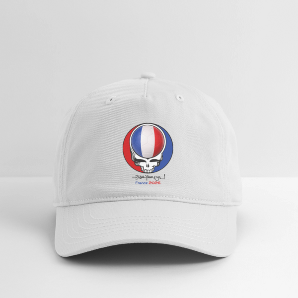 2026 France World Cup Grateful Dead Stealie Dad Hat - white
