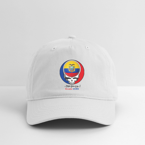 2026 Ecuador World Cup Grateful Dead Stealie Dad Hat - white