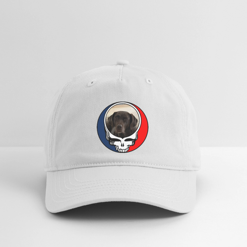 Custom Dog Stealie Grateful Dead Dad Hat (74) - white