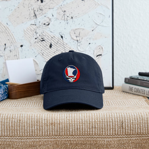 Minnesota Map Stealie Grateful Dead Dad Hat - navy