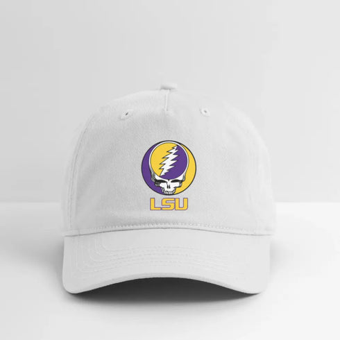 LSU Grateful Dead Stealie Dad Hat - white