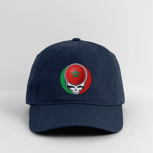 2026 Morocco World Cup Grateful Dead Stealie Dad Hat - navy