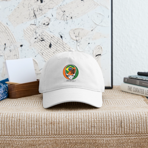 Brazil x Dutch World Cup Grateful Dead Stealie Dad Hat - white