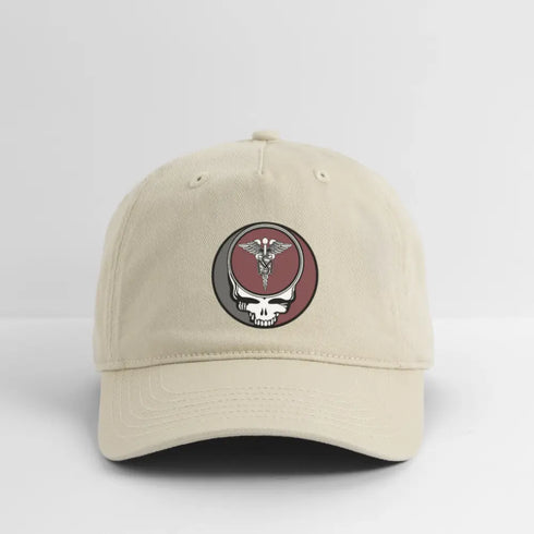 US Army Medical Service Grateful Dead Stealie Dad Hat - khaki
