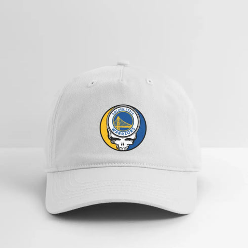 Golden State Warriors Grateful Dead Stealie Dad Hat - white
