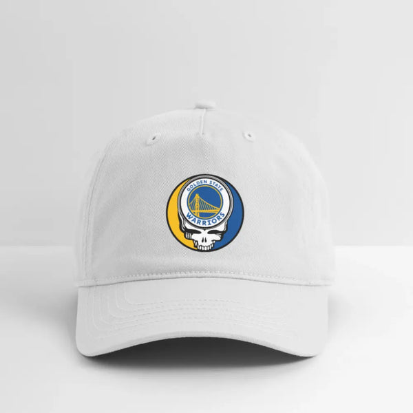 Golden State Warriors Grateful Dead Stealie Dad Hat - white