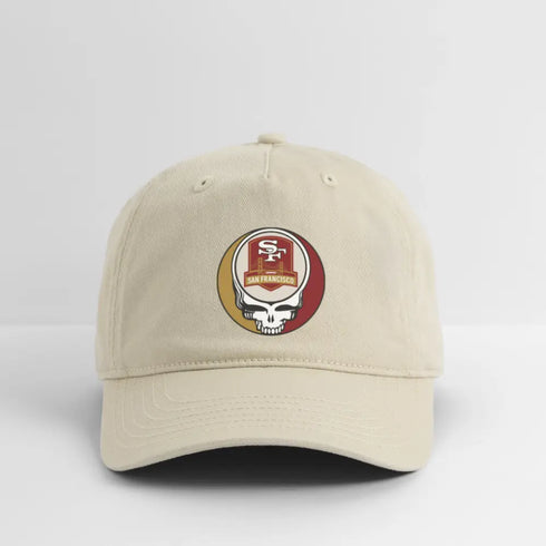 San Francisco 49ers Grateful Dead Stealie Dad Hat - khaki