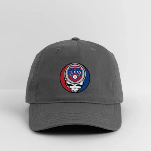 Texas Rangers Grateful Dead Stealie Dad Hat - charcoal