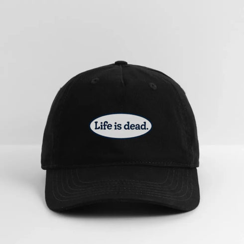 Life is dead. Signature Oval Blue Grateful Dead Stealie Dad Hat - black