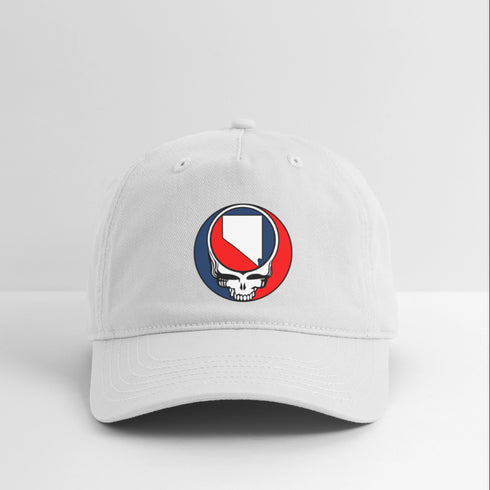 Nevada Map Stealie Grateful Dead Dad Hat - white