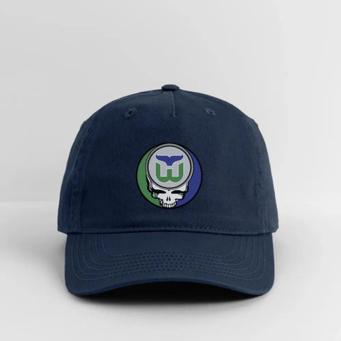Hartford Whalers Grateful Dead Stealie Dad Hat - navy