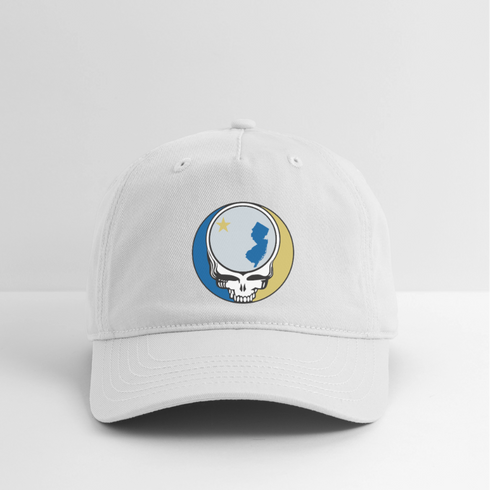 New Jersey "Unofficial" State Flag Stealie Grateful Dead Dad Hat - white
