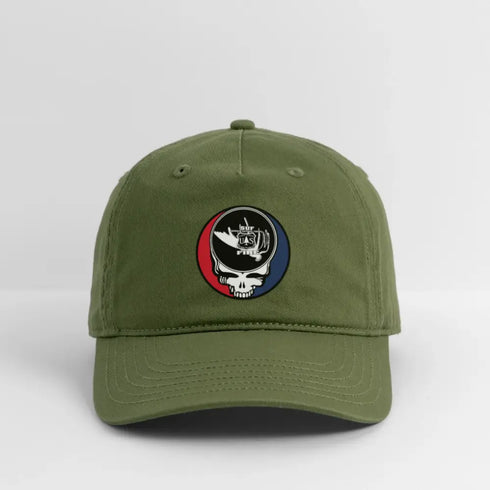 Superior National Forest Fire Stealie Grateful Dead Stealie Dad Hat - olive green