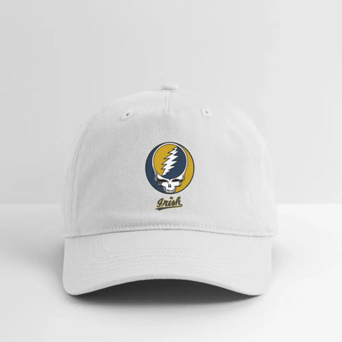 Notre Dame University Grateful Dead Stealie Dad Hat - white