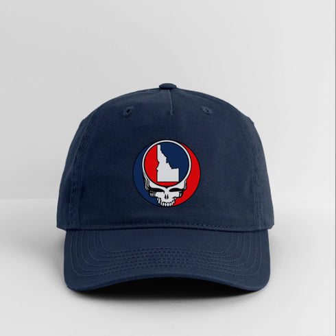 Idaho Map Stealie Grateful Dead Dad Hat - navy