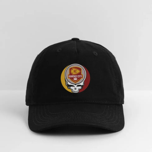 Kansas City Chiefs Stealie Grateful Dead Stealie Dad Hat - black