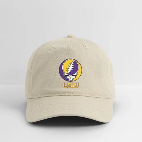 LSU Grateful Dead Stealie Dad Hat - khaki