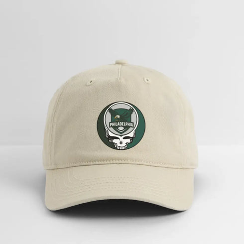 Philadlephia Eagles Grateful Dead Stealie Dad Hat - khaki
