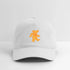 Orange Dancing Bear Grateful Dead Stealie Dad Hat - white