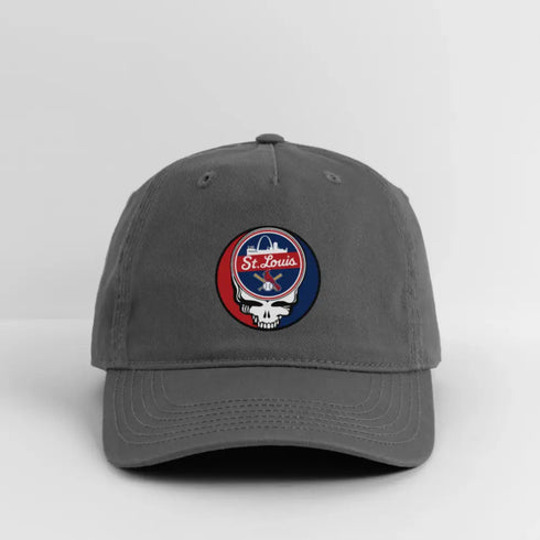 St. Louis Cardinals Grateful Dead Stealie Dad Hat - charcoal