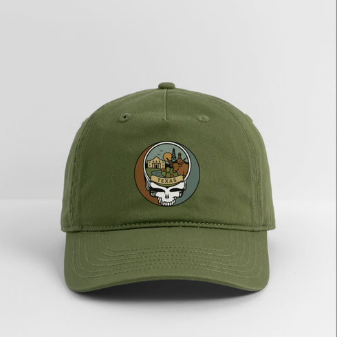 Texas Stealie Grateful Dead Dad Hat - olive green