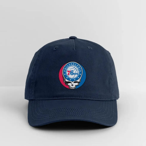Philadelphia 76ers Grateful Dead Stealie Dad Hat - navy