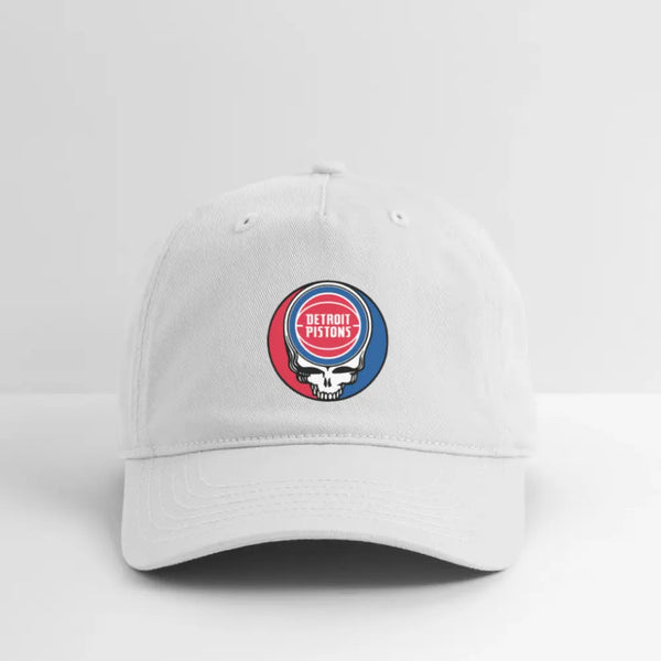 Detroit Pistons Grateful Dead Stealie Dad Hat - white