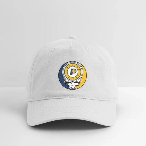 Indiana Pacers Grateful Dead Stealie Dad Hat - white
