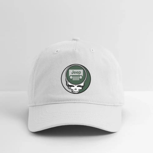Jeep Stealie Grateful Dead Stealie Dad Hat - white