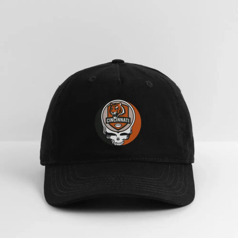 Cincinnati Bengals Grateful Dead Stealie Dad Hat - black