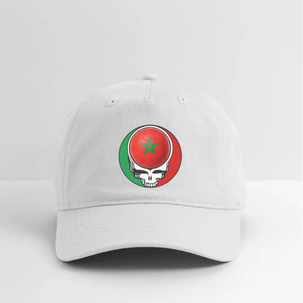 2026 Morocco World Cup Grateful Dead Stealie Dad Hat - white