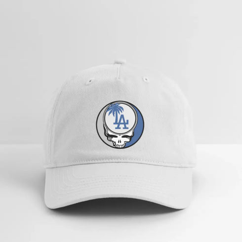 Los Angeles Dodgers Grateful Dead Stealie Dad Hat - white