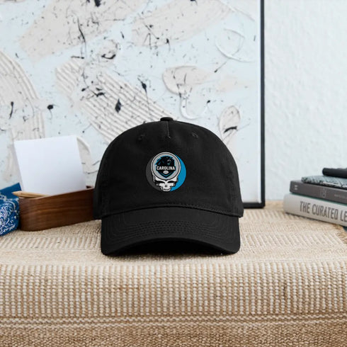 Carolina Panthers Grateful Dead Stealie Dad Hat - black