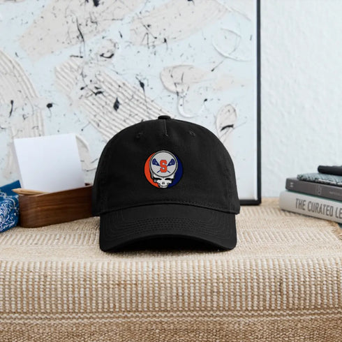 Syracuse Lacrosse Grateful Dead Stealie Dad Hat - black
