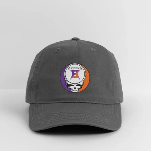 Hobart College Lacrosse Grateful Dead Stealie Dad Hat - charcoal