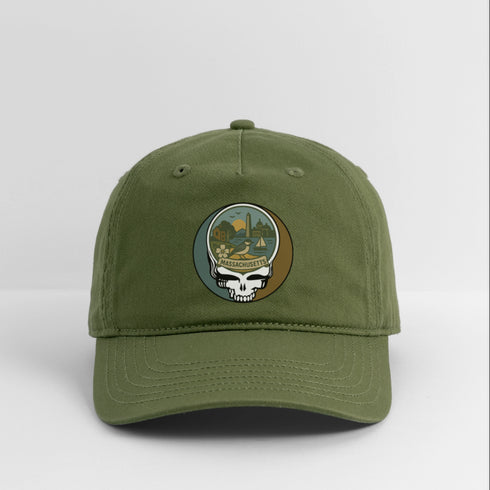 Massachusetts Stealie Grateful Dead Dad Hat - olive green