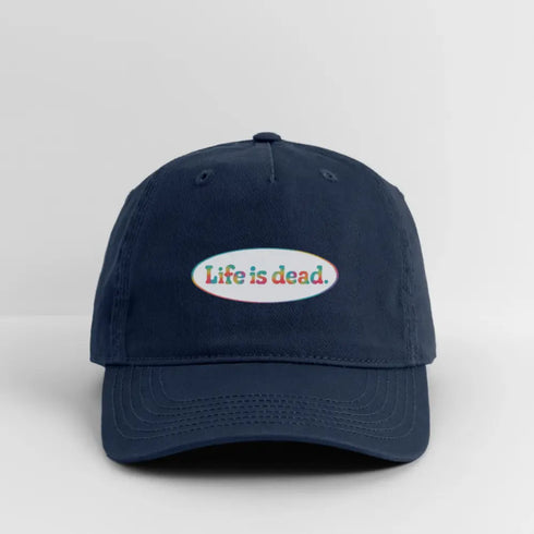Life is dead. Signature Oval TieDye Stealie Grateful Dead Stealie Dad Hat - navy