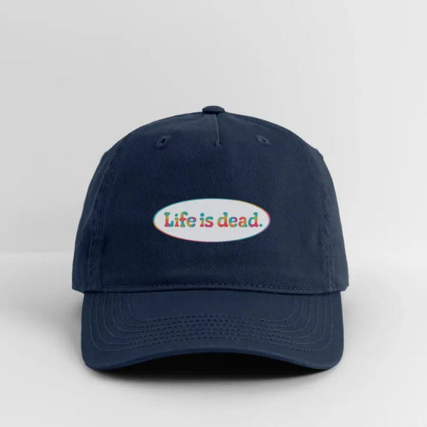 Life is dead. Signature Oval TieDye Stealie Grateful Dead Stealie Dad Hat - navy