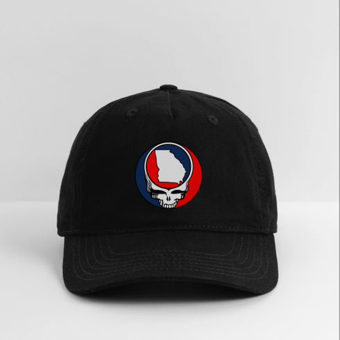 Georgia Map Stealie Grateful Dead Dad Hat - black