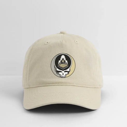 Purdue University Grateful Dead Stealie Dad Hat - khaki