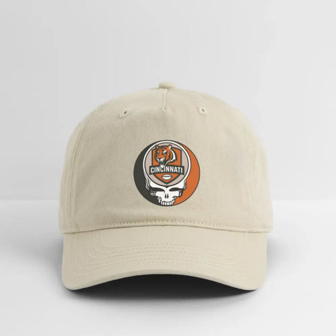Cincinnati Bengals Grateful Dead Stealie Dad Hat - khaki