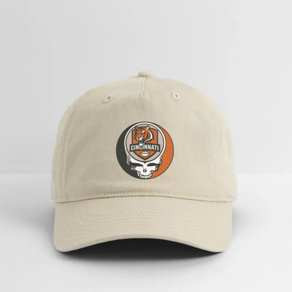 Cincinnati Bengals Grateful Dead Stealie Dad Hat - khaki
