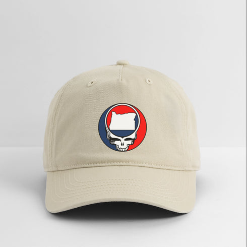 Oregon Map Stealie Grateful Dead Dad Hat - khaki