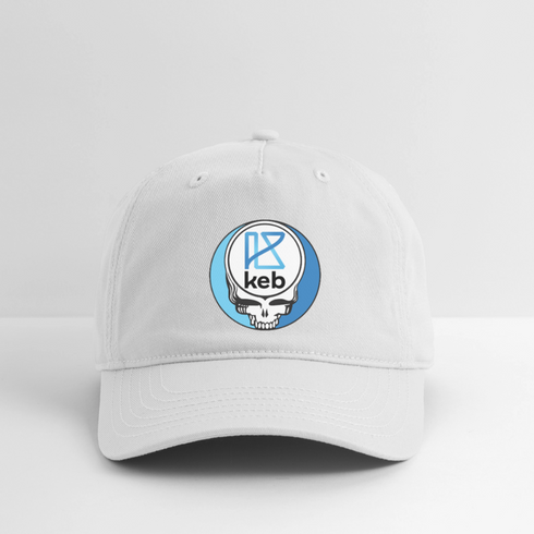 Custom keb Stealie Grateful Dead Dad Hat - white