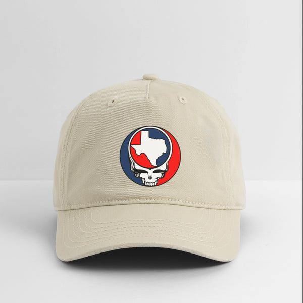Texas Map Stealie Grateful Dead Dad Hat - khaki