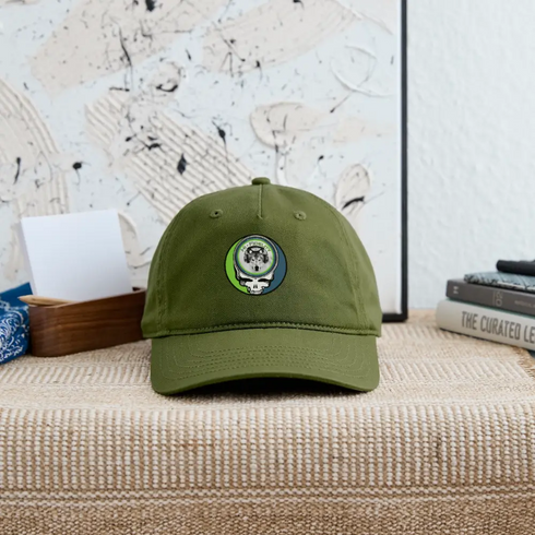 Hi-Fidelity Stealie Grateful Dead Stealie Dad Hat - olive green