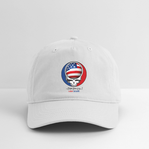 2026 Team USA World Cup Grateful Dead Stealie Dad Hat - white