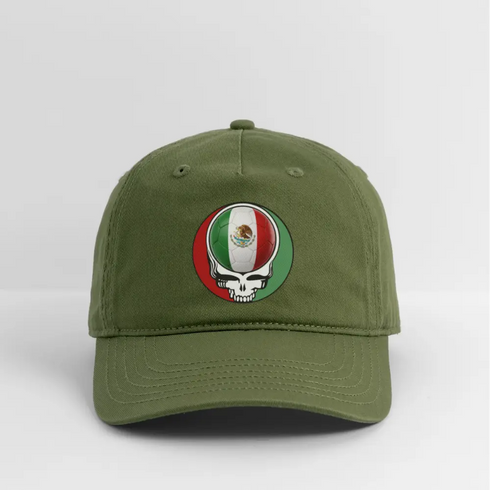 2026 Mexico World Cup Grateful Dead Stealie Dad Hat - olive green
