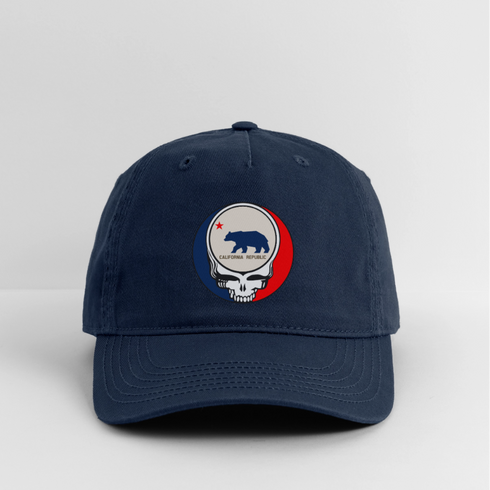 California "Unofficial" State Flag Stealie Grateful Dead Dad Hat - navy
