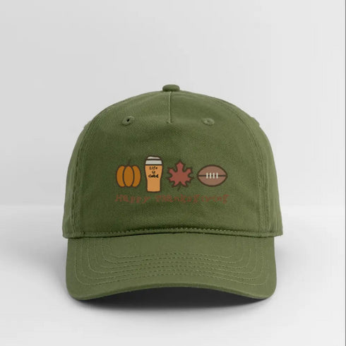 Life is dead. Happy Thanksgiving Grateful Dead Dad Hat - olive green